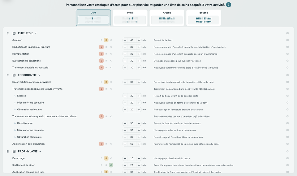 Catalogue d’actes