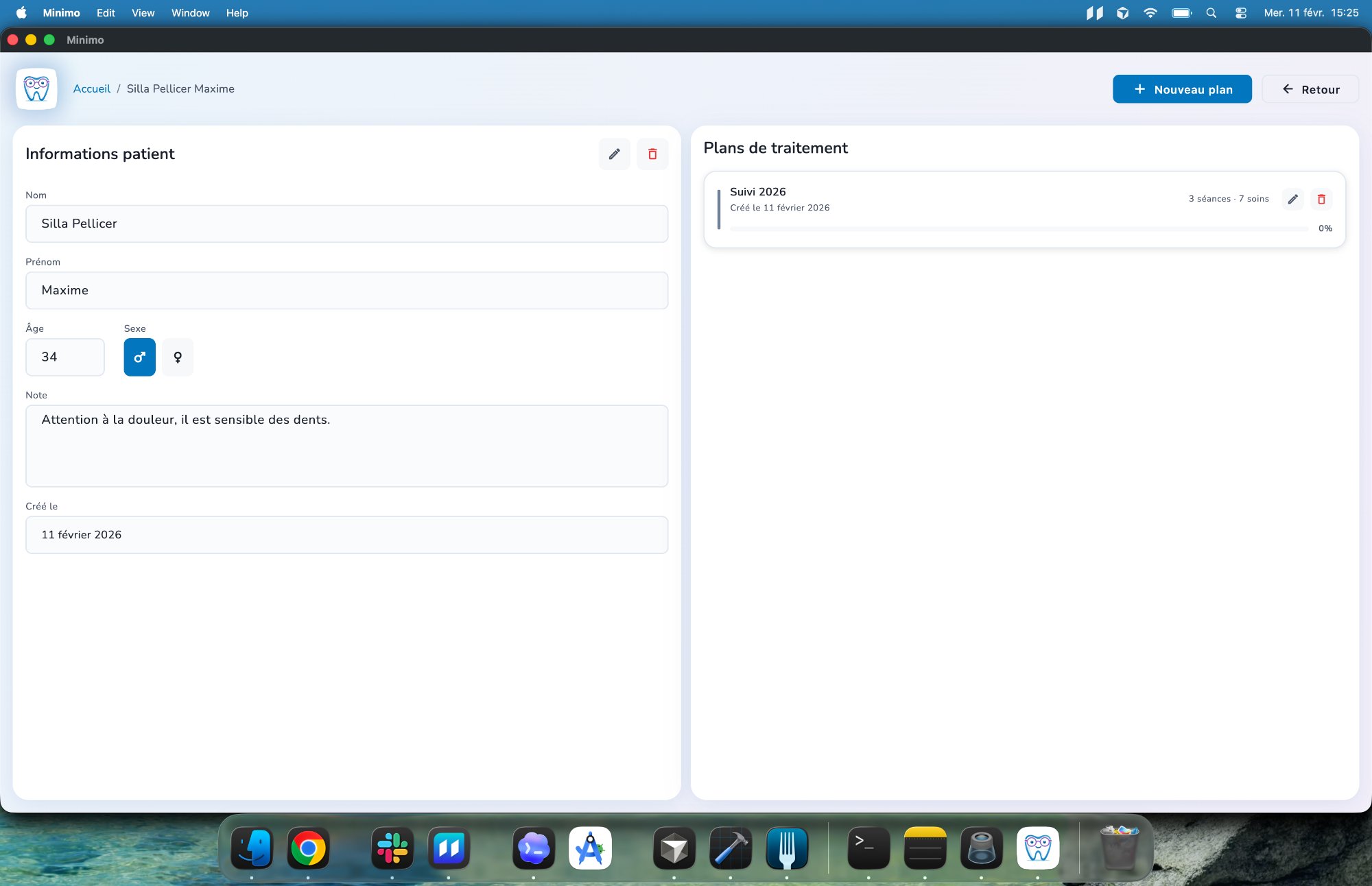 Fiche patient Minimo